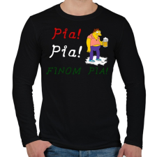 PRINTFASHION PIA PIA FINOMPIA - Férfi hosszú ujjú póló - Fekete férfi póló