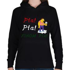 PRINTFASHION PIA PIA FINOMPIA - Női kapucnis pulóver - Fekete női pulóver, kardigán