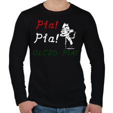 PRINTFASHION PIA PIA OLCSÓPIA - Férfi hosszú ujjú póló - Fekete férfi póló