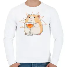 PRINTFASHION Piás hörcsög - Férfi pulóver - Fehér