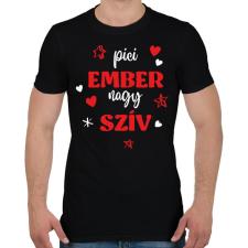 PRINTFASHION Pici ember, nagy szív - Férfi póló - Fekete férfi póló