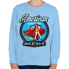 PRINTFASHION Pick Up sofőr - Gyerek pulóver - Világoskék