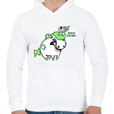 PRINTFASHION Pick up your crap! - Férfi kapucnis pulóver - Fehér férfi pulóver, kardigán