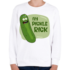 PRINTFASHION Pickle Rick - Gyerek pulóver - Fehér gyerek pulóver, kardigán