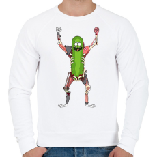 PRINTFASHION Pickle Rick Rat Suit - Férfi pulóver - Fehér