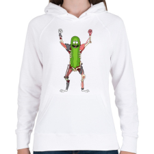 PRINTFASHION Pickle Rick Rat Suit - Női kapucnis pulóver - Fehér női pulóver, kardigán