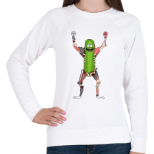 PRINTFASHION Pickle Rick Rat Suit - Női pulóver - Fehér női pulóver, kardigán