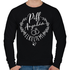 PRINTFASHION Piff anyukám elkeltem fehér - Férfi pulóver - Fekete