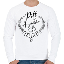 PRINTFASHION Piff anyukám elkeltem - Férfi pulóver - Fehér férfi pulóver, kardigán