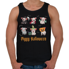 PRINTFASHION Piggy Halloween - Férfi atléta - Fekete atléta, trikó