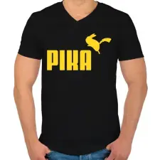 PRINTFASHION PIKA - Férfi V-nyakú póló - Fekete férfi póló