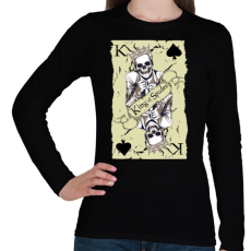 PRINTFASHION Pikk király - Női hosszú ujjú póló - Fekete