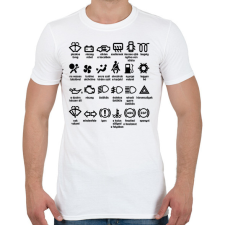 PRINTFASHION Piktogrammok jelentése - Férfi póló - Fehér férfi póló