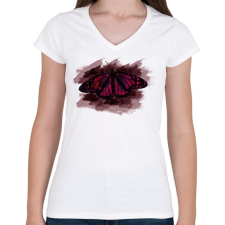 PRINTFASHION pillangó1 - Női V-nyakú póló - Fehér női póló