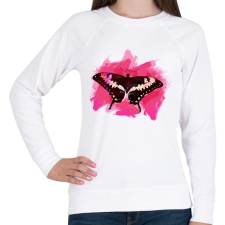 PRINTFASHION pillangó3 - Női pulóver - Fehér női pulóver, kardigán