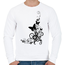 PRINTFASHION pillango és virág - Férfi pulóver - Fehér férfi pulóver, kardigán