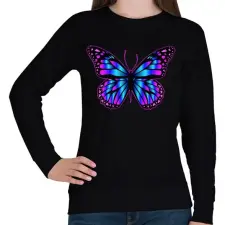 PRINTFASHION Pillangó - Női pulóver - Fekete női pulóver, kardigán