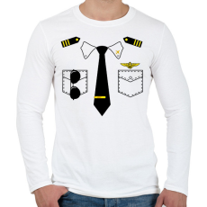PRINTFASHION pilóta egyenruha - Férfi hosszú ujjú póló - Fehér