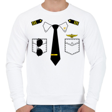 PRINTFASHION pilóta egyenruha - Férfi pulóver - Fehér férfi pulóver, kardigán