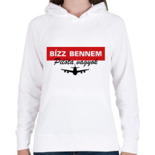 PRINTFASHION Pilóta vagyok - Női kapucnis pulóver - Fehér női pulóver, kardigán