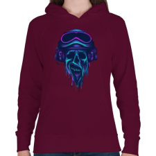 PRINTFASHION Pilóta zombi - Női kapucnis pulóver - Bordó női pulóver, kardigán