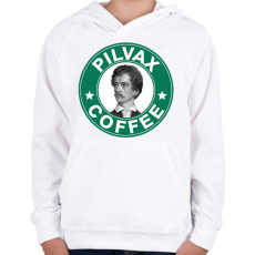 PRINTFASHION Pilvax Coffee - parody - Gyerek kapucnis pulóver - Fehér