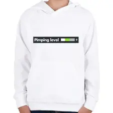 PRINTFASHION PIMPING LEVEL - Gyerek kapucnis pulóver - Fehér gyerek pulóver, kardigán