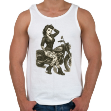PRINTFASHION Pin up - Férfi atléta - Fehér női trikó