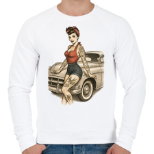 PRINTFASHION Pin up  - Férfi pulóver - Fehér férfi pulóver, kardigán