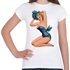PRINTFASHION Pin up lány - Női póló - Fehér női póló