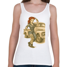 PRINTFASHION Pin up - Női atléta - Fehér