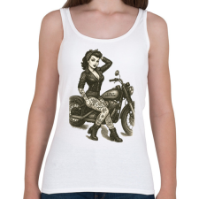 PRINTFASHION Pin up - Női atléta - Fehér női trikó