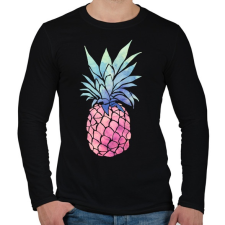 PRINTFASHION Pineapple - Férfi hosszú ujjú póló - Fekete férfi póló