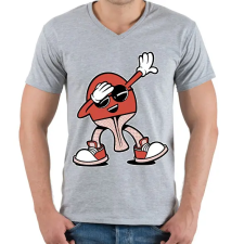 PRINTFASHION Ping pong dab - Férfi V-nyakú póló - Sport szürke férfi póló