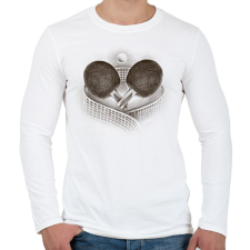 PRINTFASHION Ping pong - Férfi hosszú ujjú póló - Fehér férfi póló