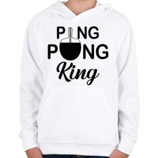 PRINTFASHION Ping Pong King - Gyerek kapucnis pulóver - Fehér