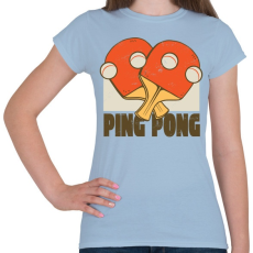 PRINTFASHION Ping Pong - Női póló - Világoskék