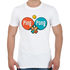 PRINTFASHION Ping Pong - Ütők, labda - Férfi póló - Fehér férfi póló