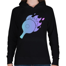 PRINTFASHION pingpong - Női kapucnis pulóver - Fekete női pulóver, kardigán