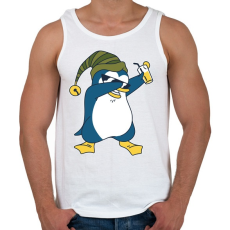 PRINTFASHION Pingvin-koktéllal - Férfi atléta - Fehér