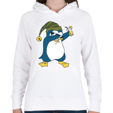 PRINTFASHION Pingvin-koktéllal - Női kapucnis pulóver - Fehér
