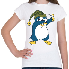 PRINTFASHION Pingvin-koktéllal - Női póló - Fehér