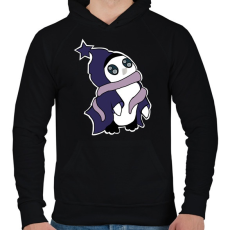 PRINTFASHION pingvin_lila - Férfi kapucnis pulóver - Fekete