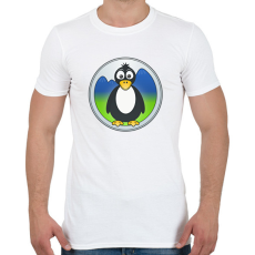 PRINTFASHION Pingvin logó  - Férfi póló - Fehér