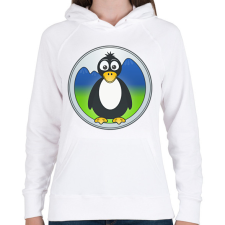 PRINTFASHION Pingvin logó  - Női kapucnis pulóver - Fehér női pulóver, kardigán