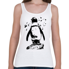 PRINTFASHION pingvin rajz - Női atléta - Fehér női trikó