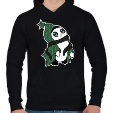 PRINTFASHION pingvin_zöld - Férfi kapucnis pulóver - Fekete férfi pulóver, kardigán