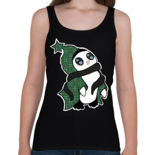 PRINTFASHION pingvin_zöld - Női atléta - Fekete női trikó