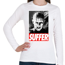 PRINTFASHION Pinhead Suffer - Női hosszú ujjú póló - Fehér női póló