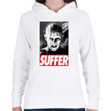 PRINTFASHION Pinhead Suffer - Női kapucnis pulóver - Fehér női pulóver, kardigán